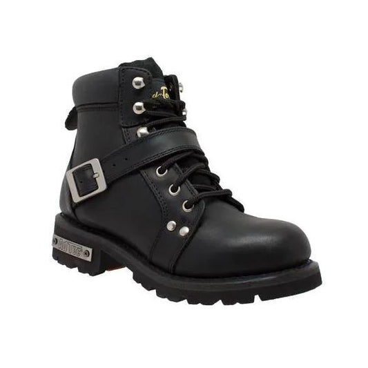 Women's 6" Black Lace Zipper Boot Leather Boots by AdTec