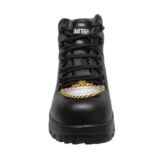 Women's 6" Black Waterproof Cap Toe Work Boot Leather Boots by AdTec