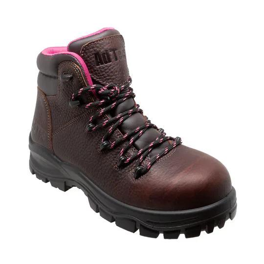 Women's 6" Brown Waterproof Cap Toe Work Boot Leather Boots by AdTec