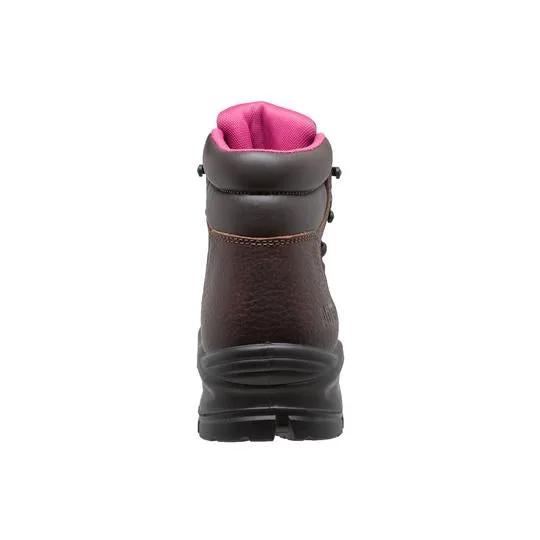 Women's 6" Brown Waterproof Cap Toe Work Boot Leather Boots by AdTec