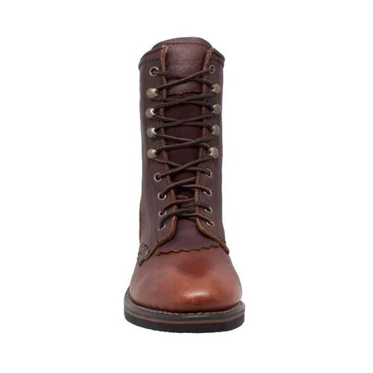 Women's 8" Black/Dark Cherry Packer Leather Boots by AdTec