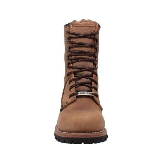 Women's 9" Brown Steel Toe Logger Leather Boots by AdTec