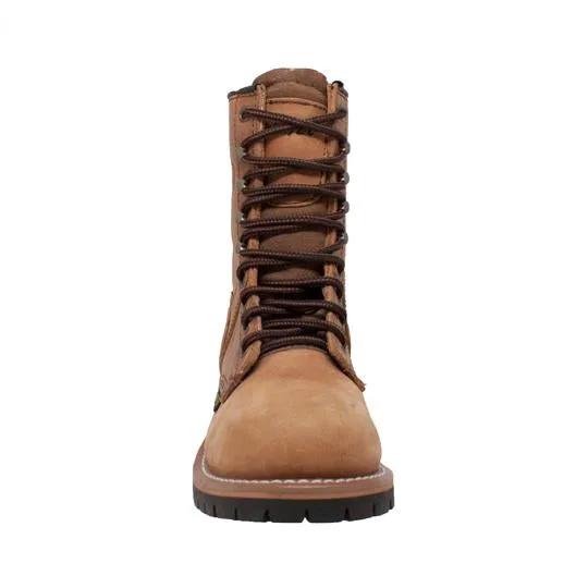 Women's Brown 9" Logger Leather Boots by AdTec