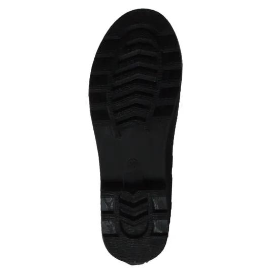 Women's Rubber Rider Boot With Red Cuff Black Leather Boots by AdTec