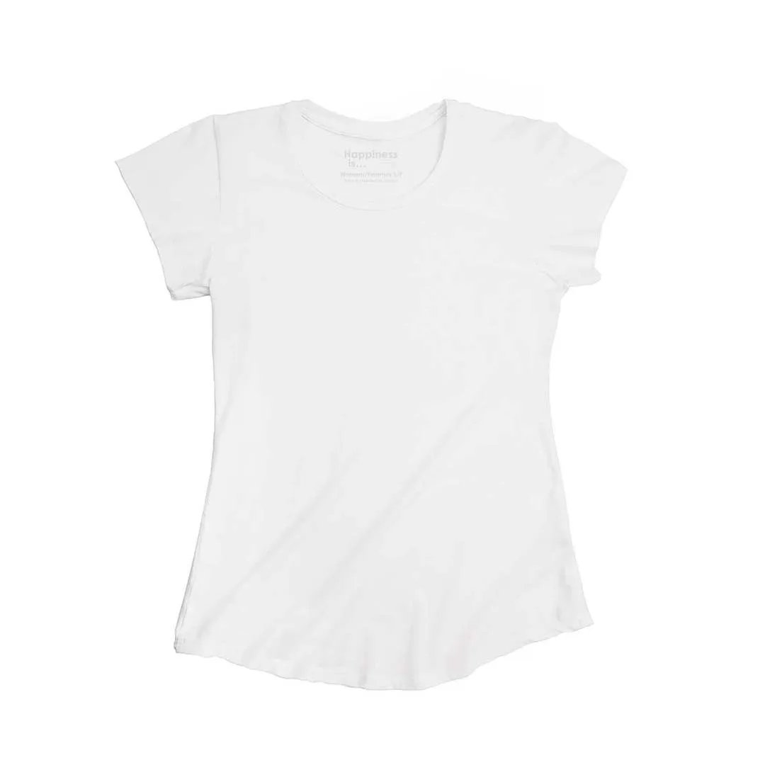 Women's Plain Bamboo T-Shirt, White by Coloured Blanks