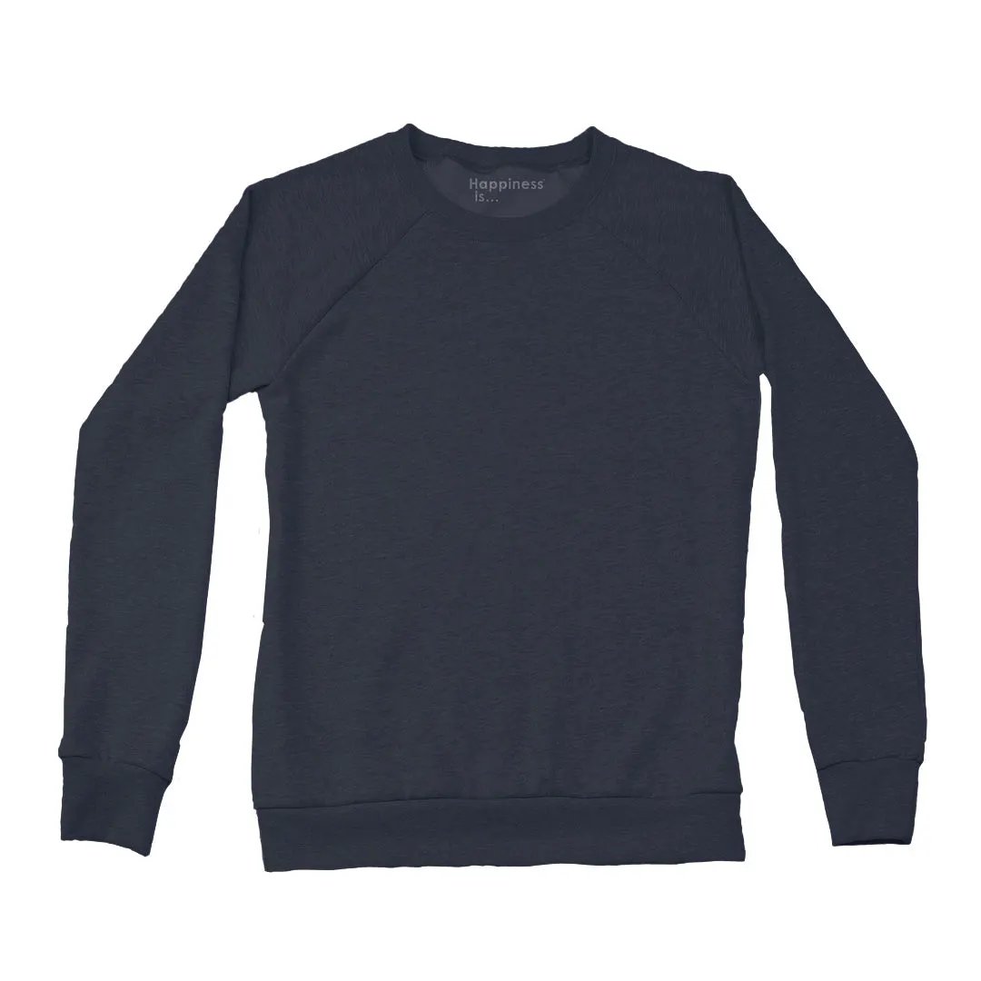 Women's Plain Crew Sweatshirt, True Navy by Coloured Blanks