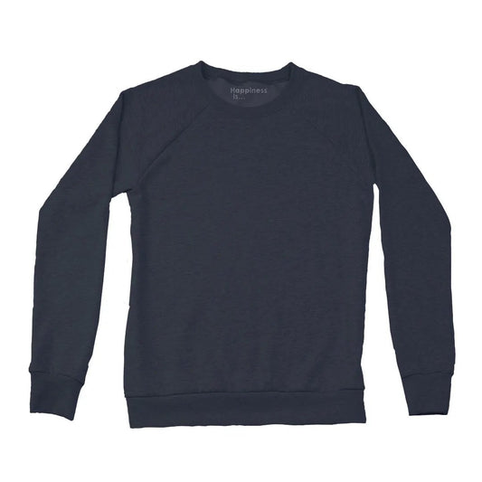Women's Plain Crew Sweatshirt, True Navy by Coloured Blanks