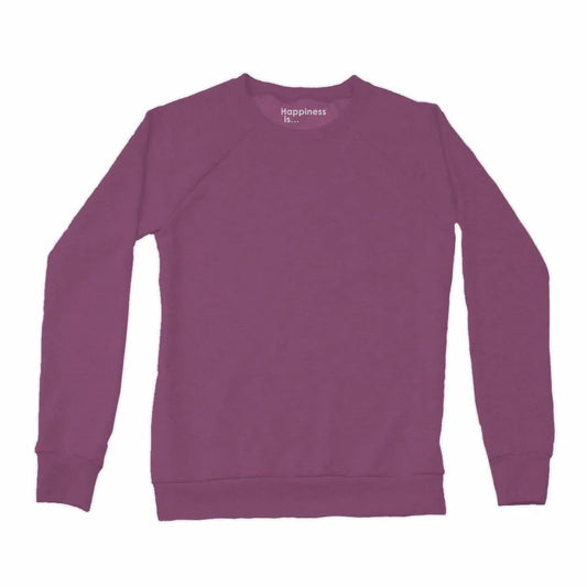Women's Plain Crew Sweatshirt, Plum by Coloured Blanks