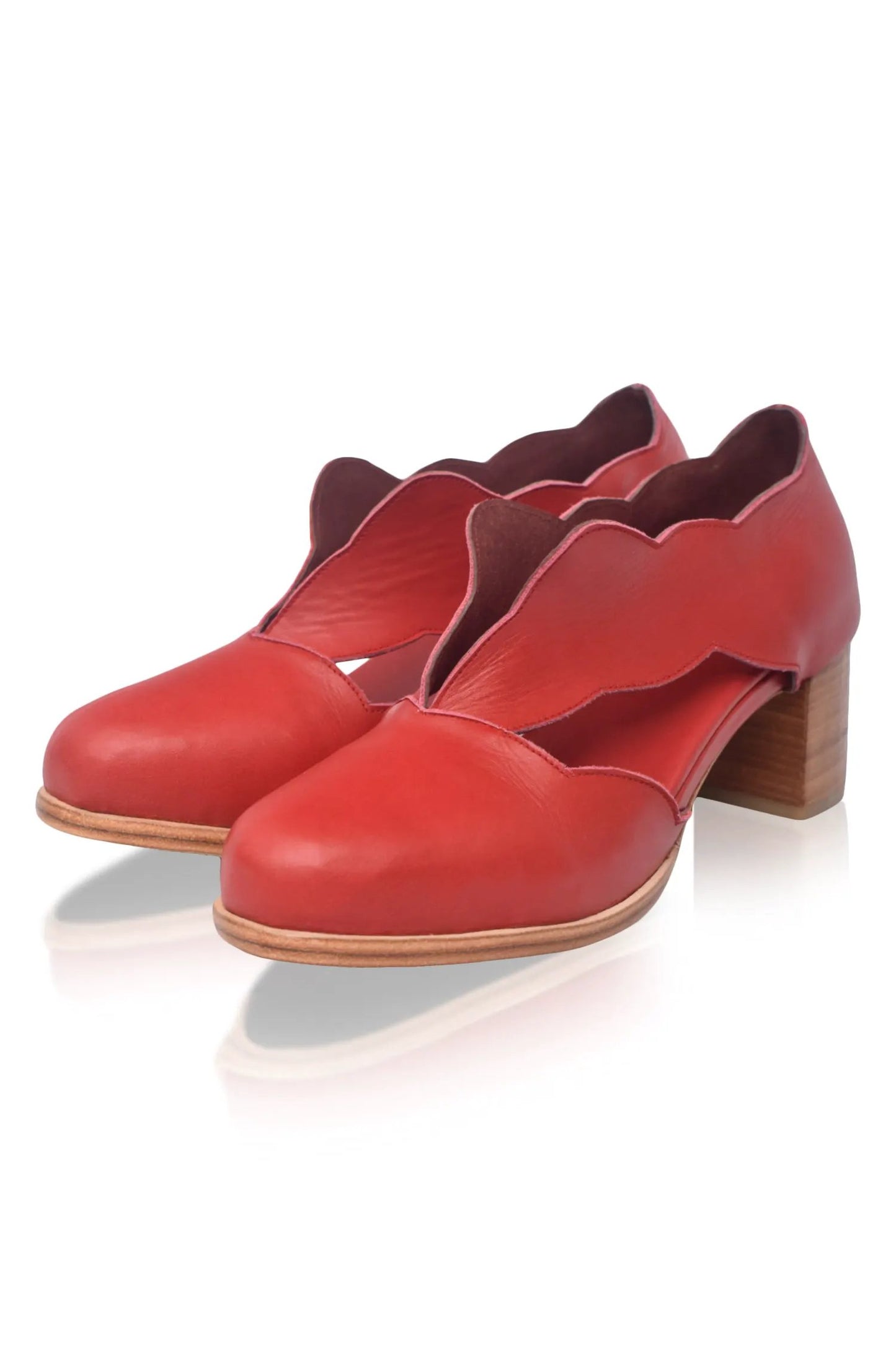 Woodland Block Heel Leather Booties by ELF