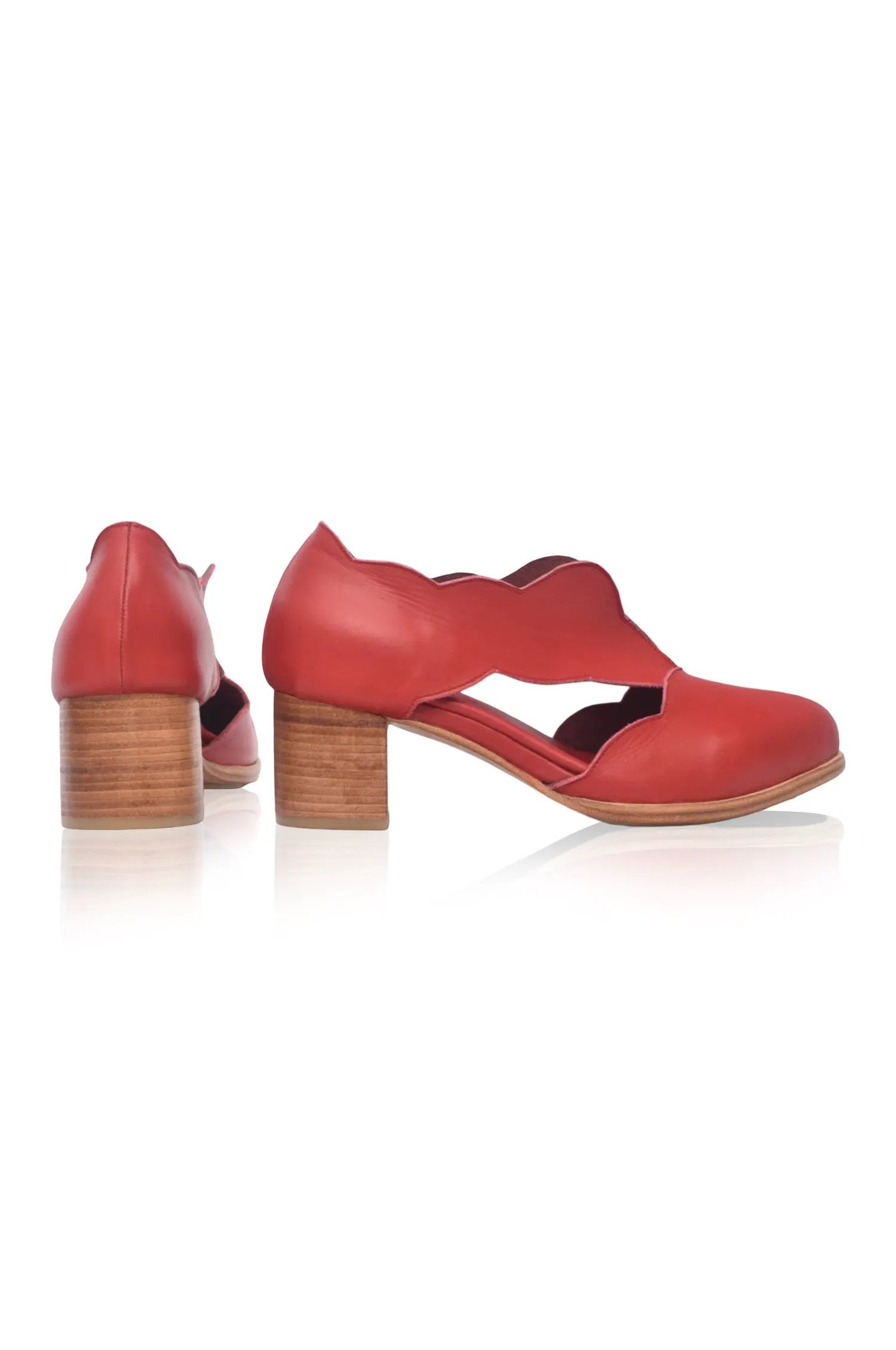 Woodland Block Heel Leather Booties by ELF