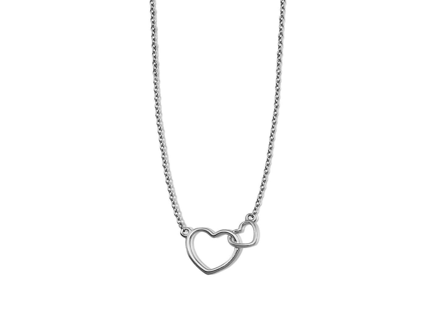 Ketting Twee Hartjes Zilver XN005S by Jwls4u