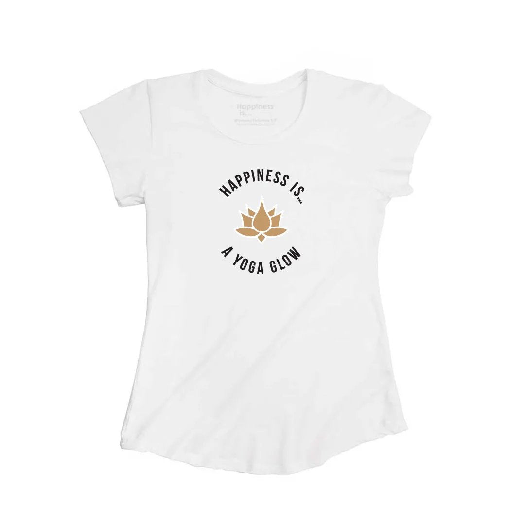 Women's Yoga Bamboo T-Shirt, White with Gold Foil by Yoga Collection