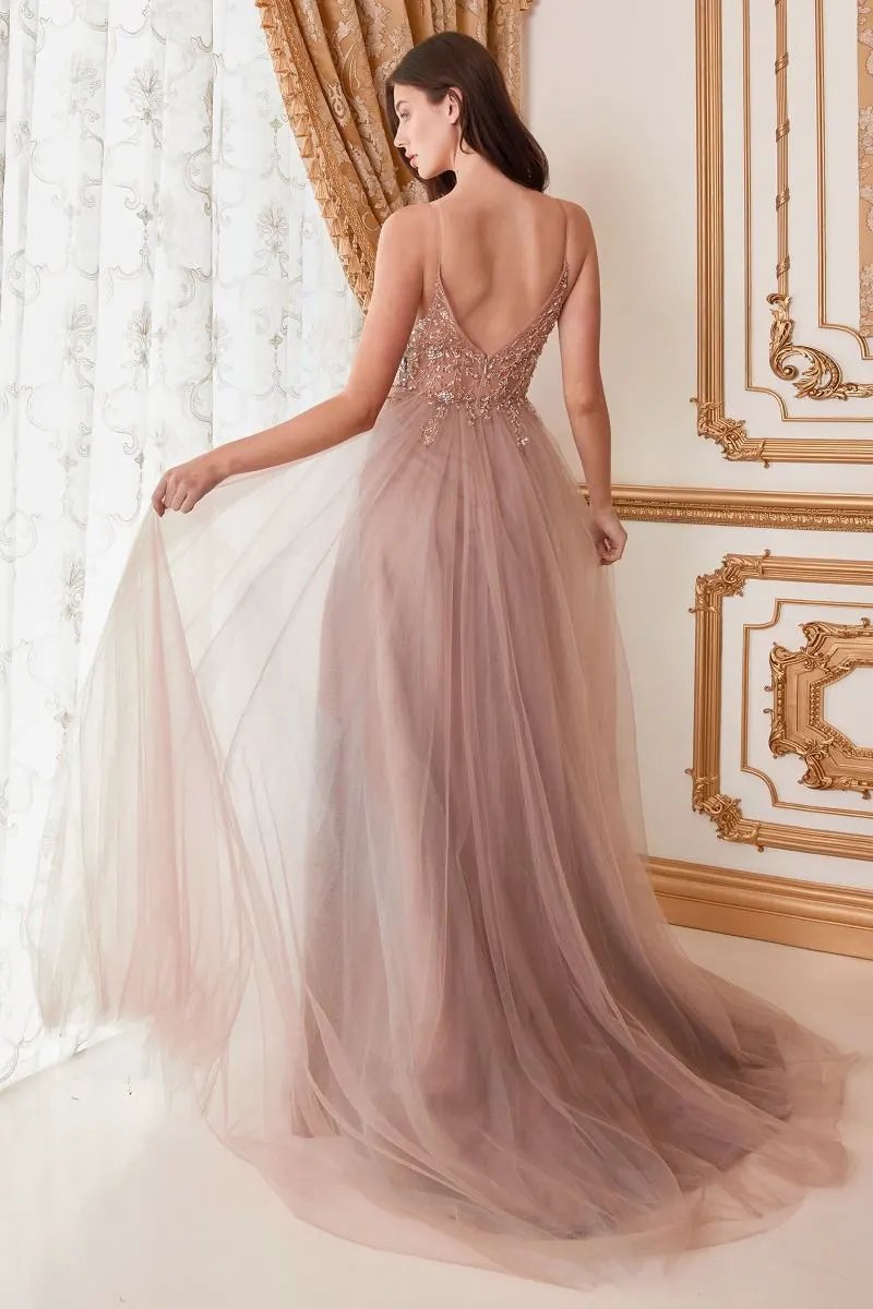 Ophelia Bead Strap Tulle Gown by Tux-USA