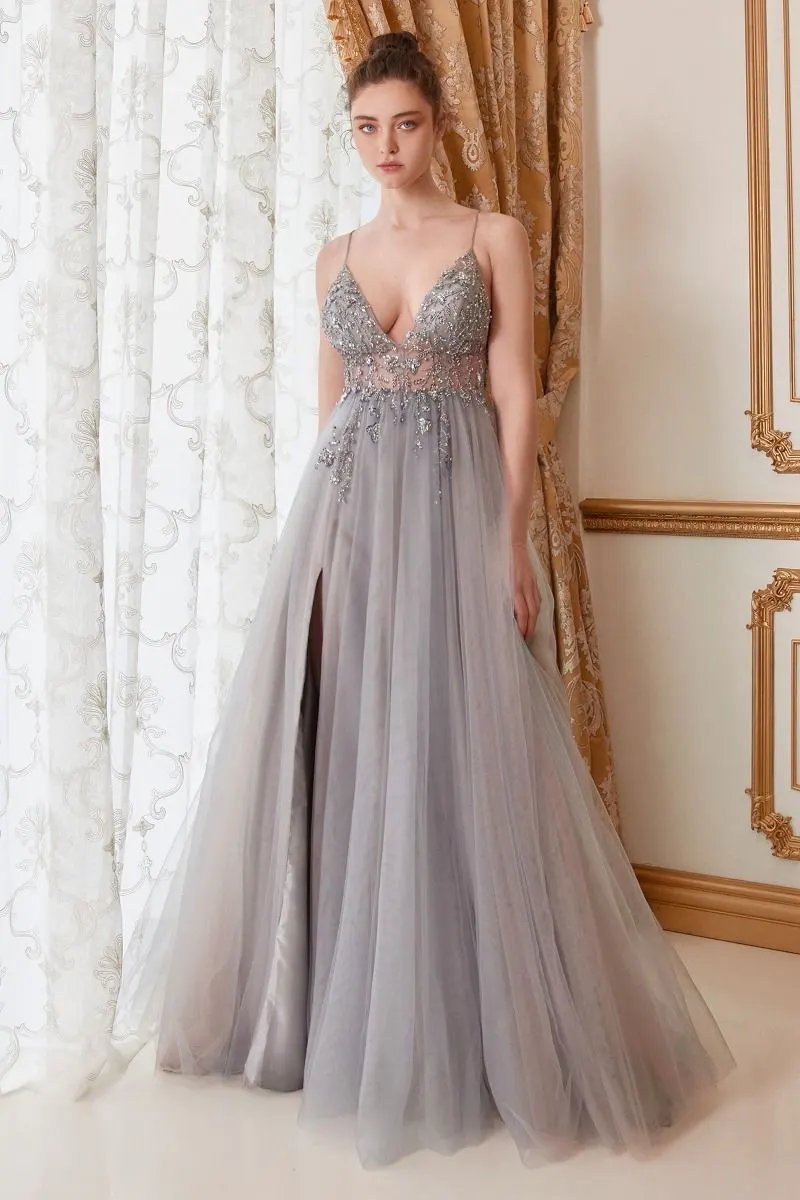 Ophelia Bead Strap Tulle Gown by Tux-USA