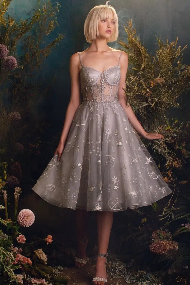 Constellation Corset Tulle A-Line Cocktail by Tux-USA