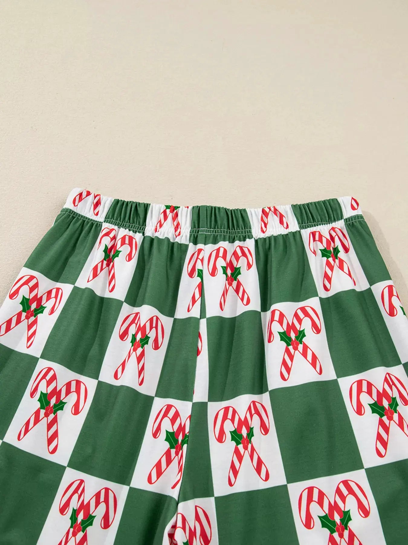 Candy Cane Checkered Pattern 2pcs Pajama Set by Partner Label