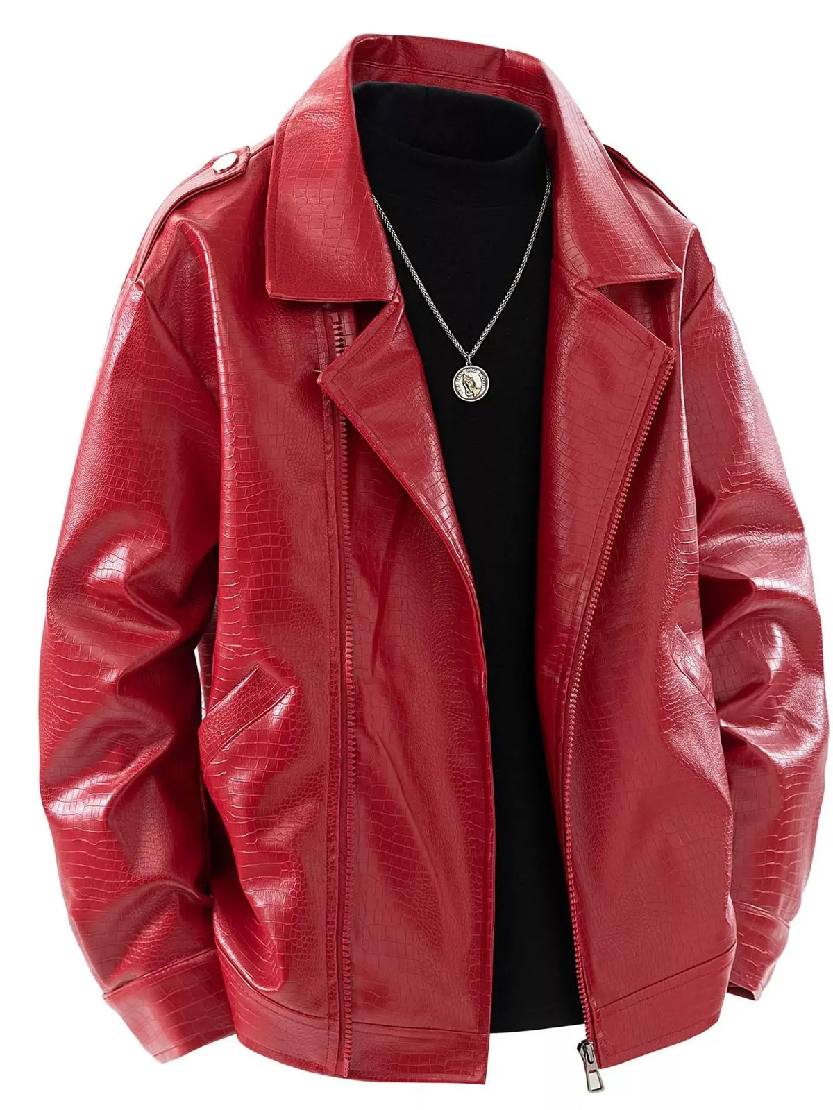 Men's Plus Size Lapel Collar Long Sleeve Outerwear by Trendsi