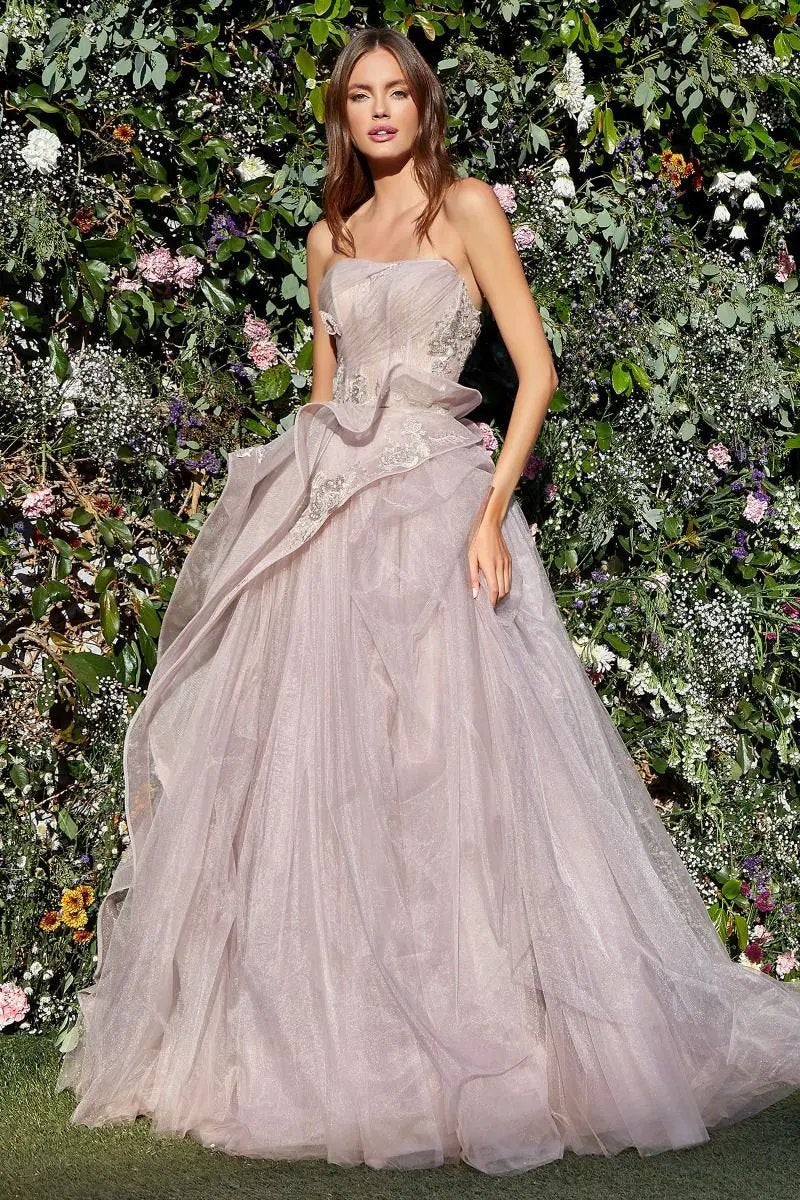 Strapless Layered Tulle Ballgown by Tux-USA