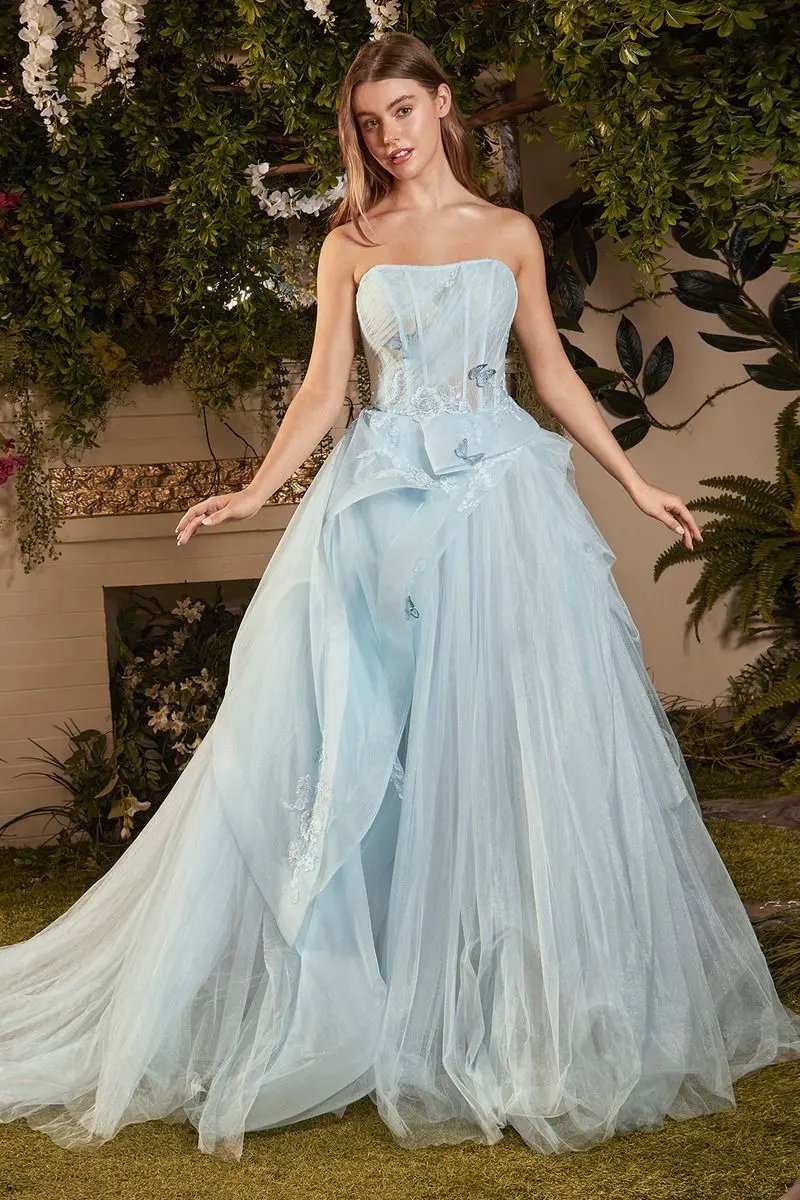 Strapless Layered Tulle Ballgown by Tux-USA