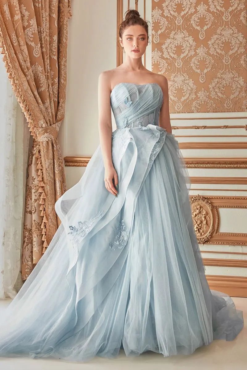 Strapless Layered Tulle Ballgown by Tux-USA