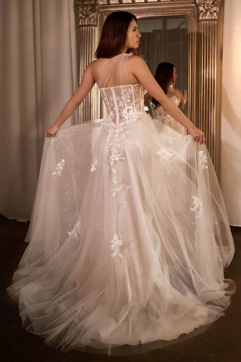 One Shoulder A-Line Bridal Gown by Tux-USA