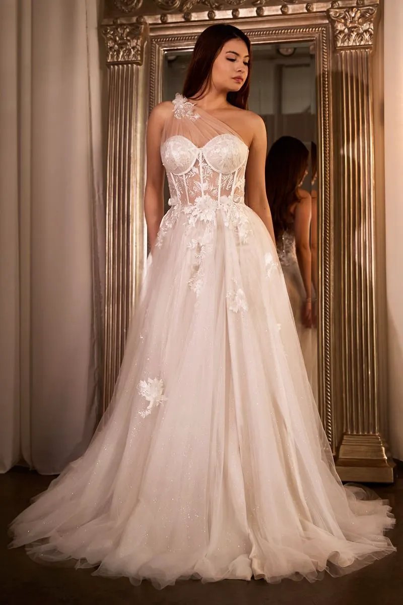 One Shoulder A-Line Bridal Gown by Tux-USA