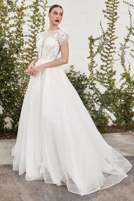 Catherine Cap Sleeve Lace Ball Gown by Tux-USA