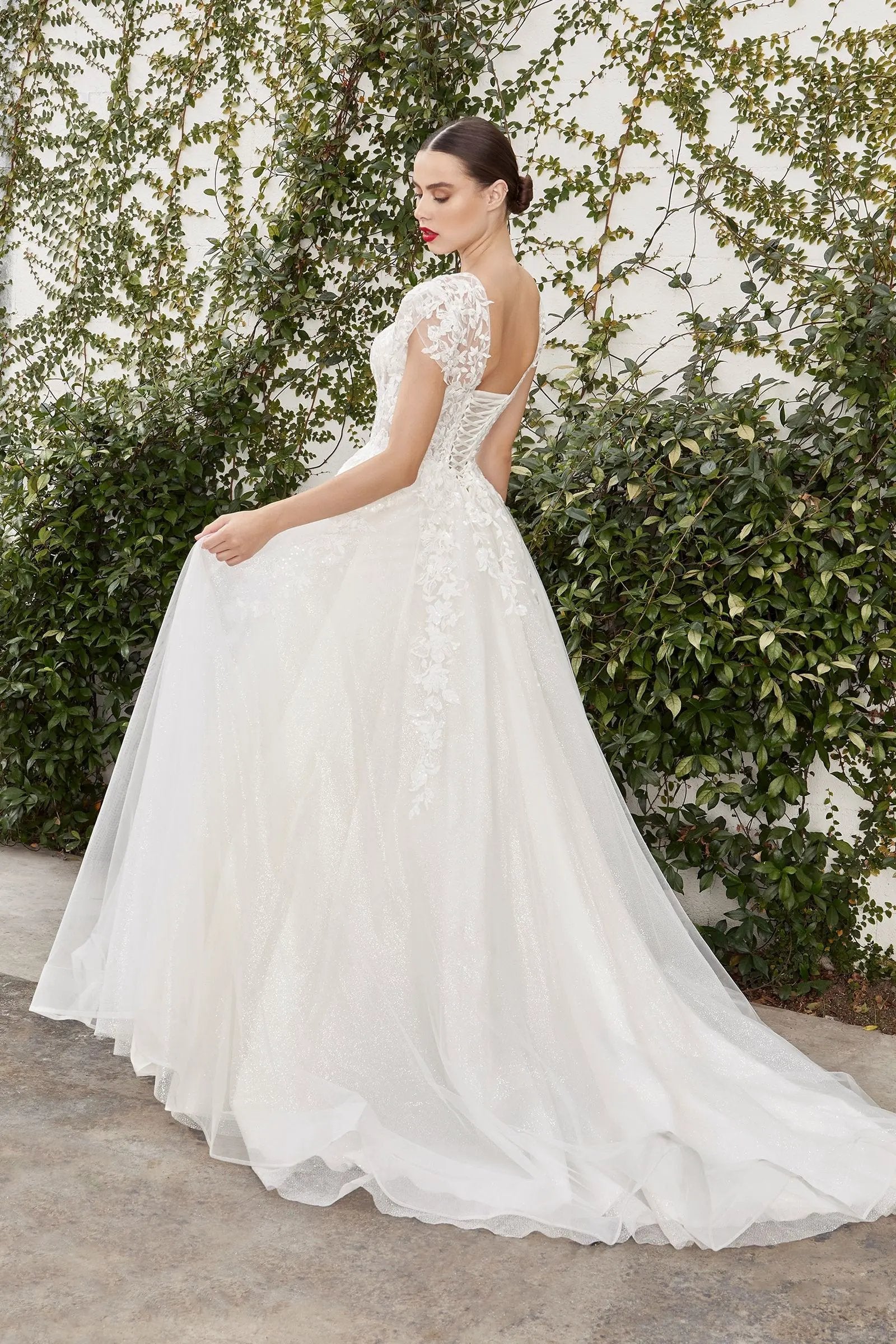 Catherine Cap Sleeve Lace Ball Gown by Tux-USA