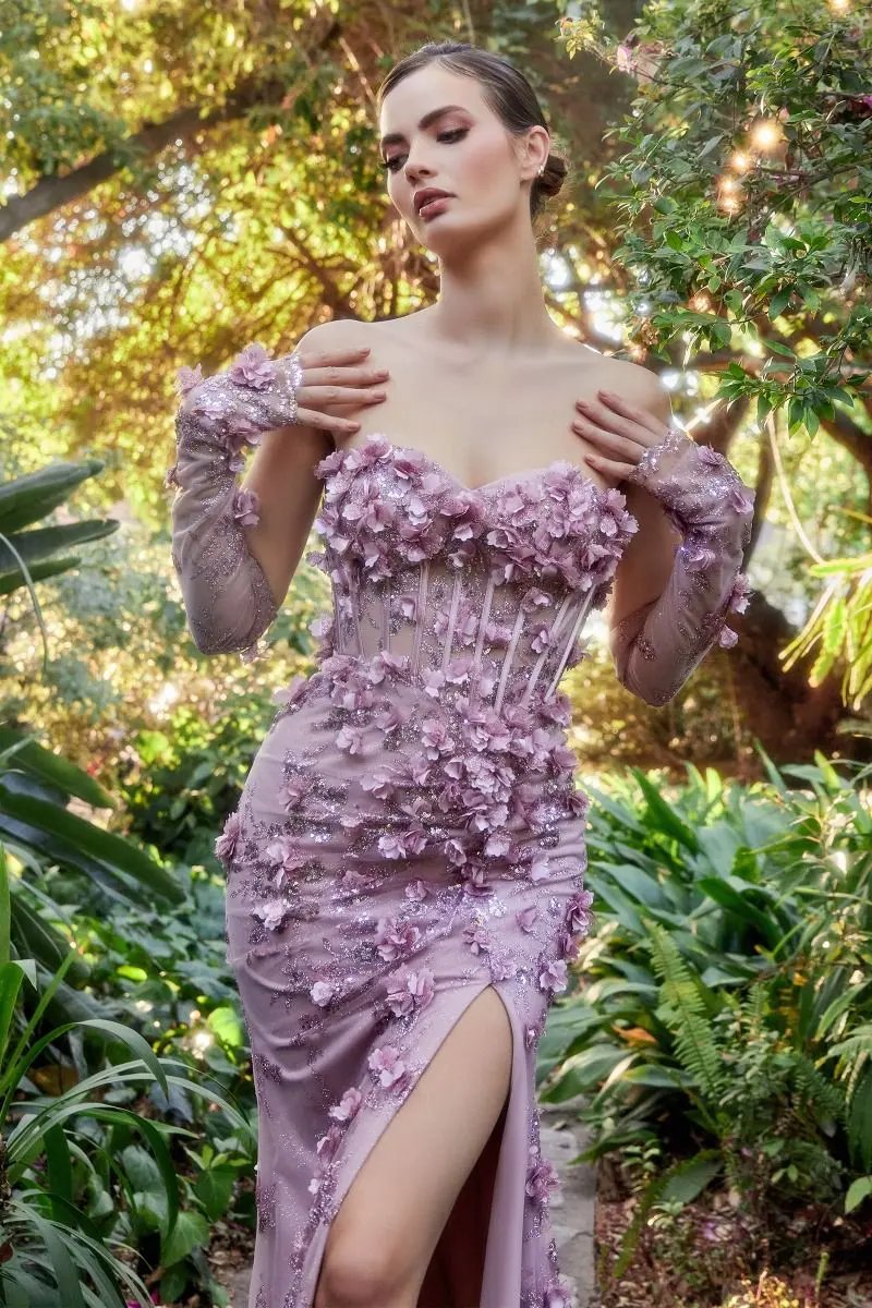 Hydrangia Mermaid Corset Gown With Detachable Sleeve by Tux-USA