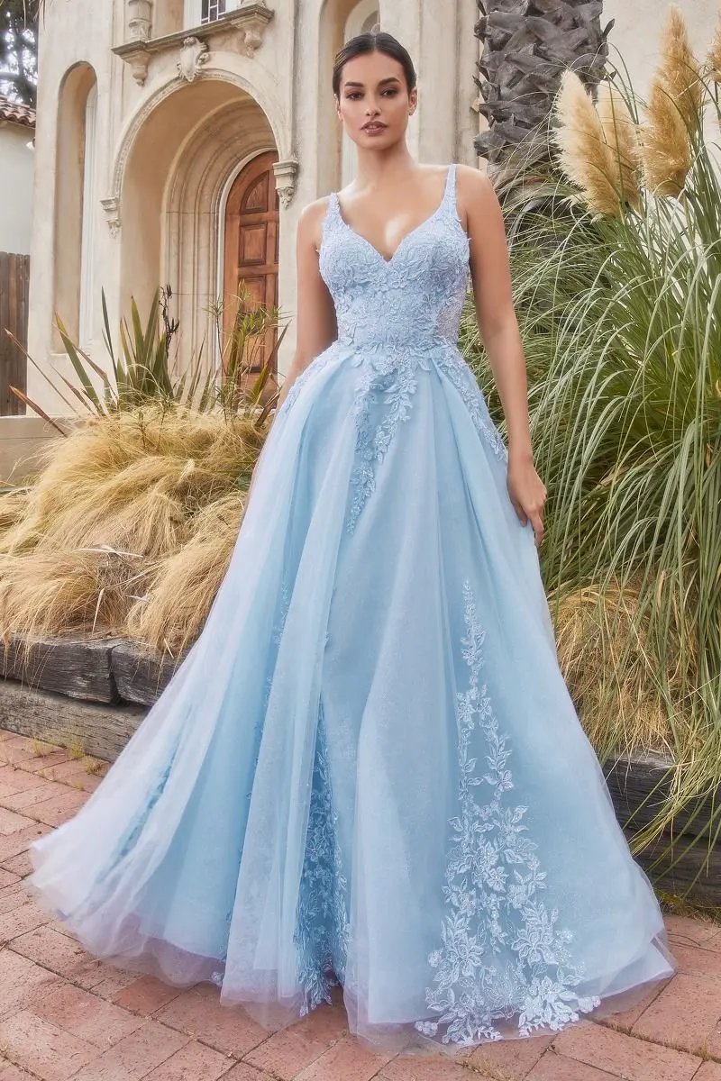 Pastel Elysium Lace V-Neck Gown by Tux-USA