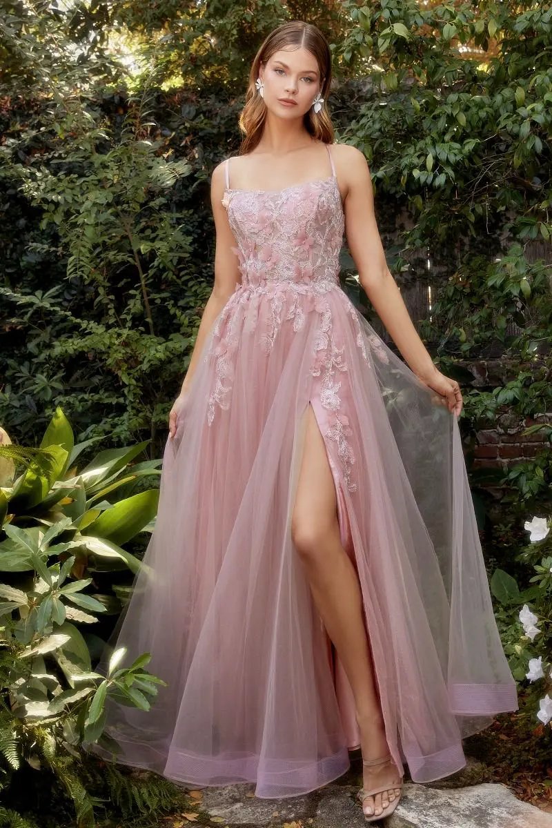 Fluttering Butterfly Applique A-Line Gown by Tux-USA