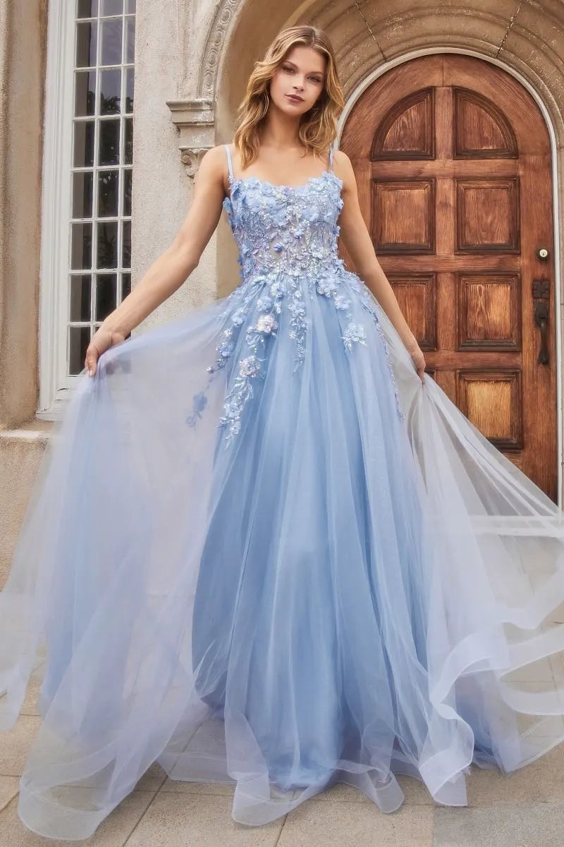 Floral Applique A-Line Gown by Tux-USA
