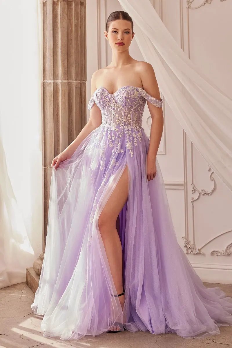 Off The Shoulder A-Line Layered Gown by Tux-USA