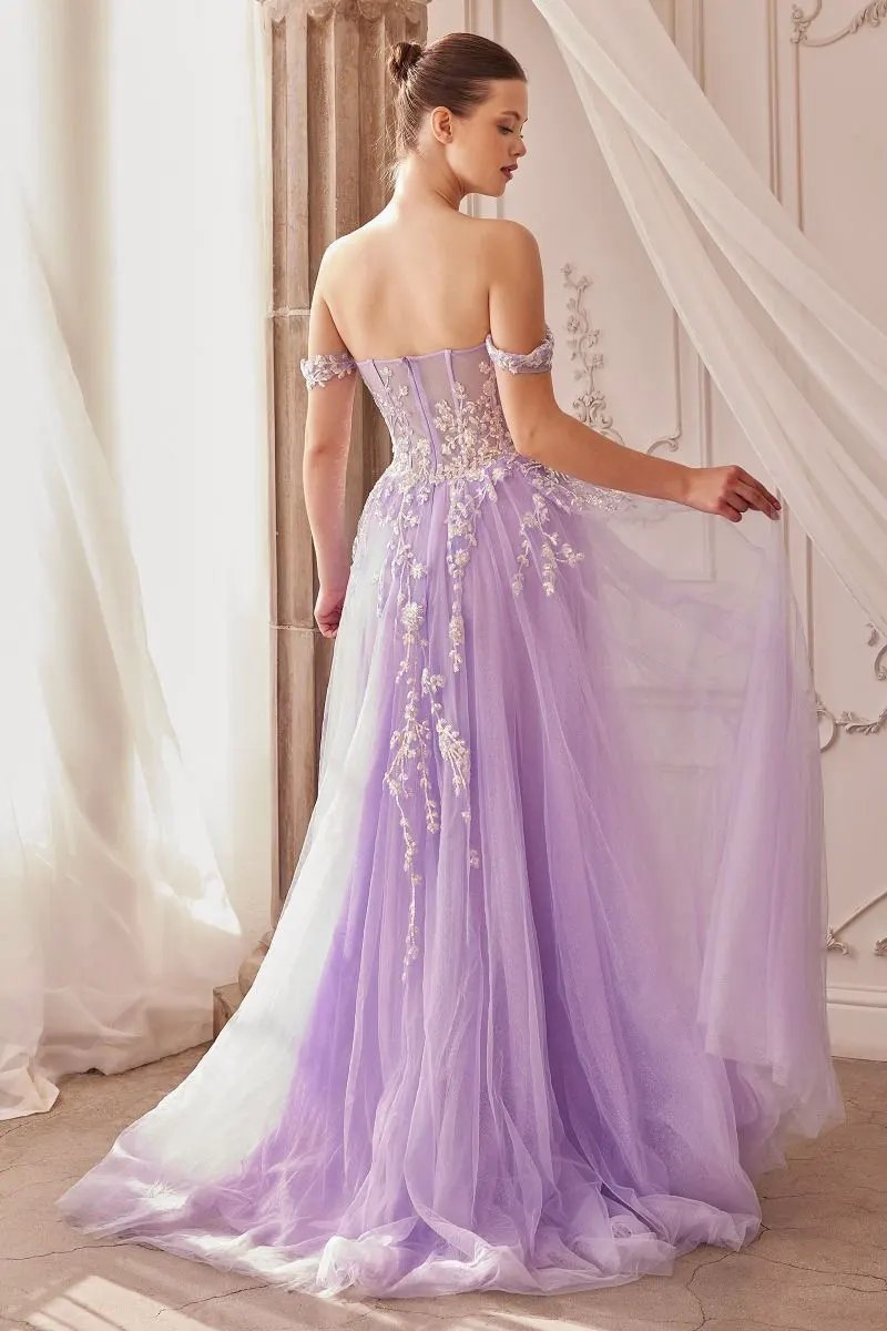 Off The Shoulder A-Line Layered Gown by Tux-USA