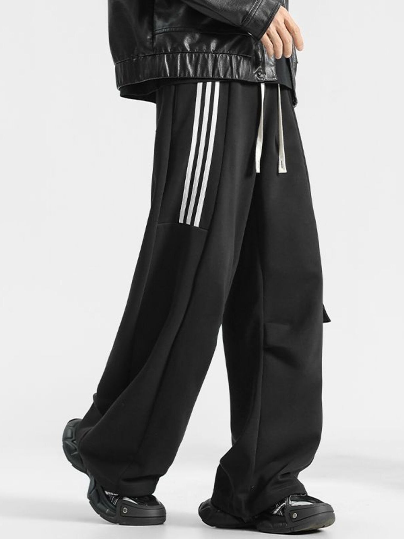 Men's Plus Size Striped Loose-Fit Casual Pants by Partner Label