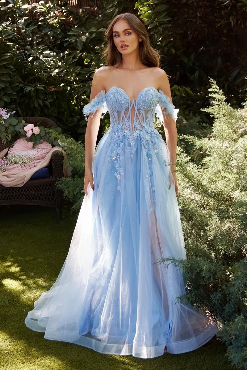 Off The Shoulder A-Line Gown by Tux-USA