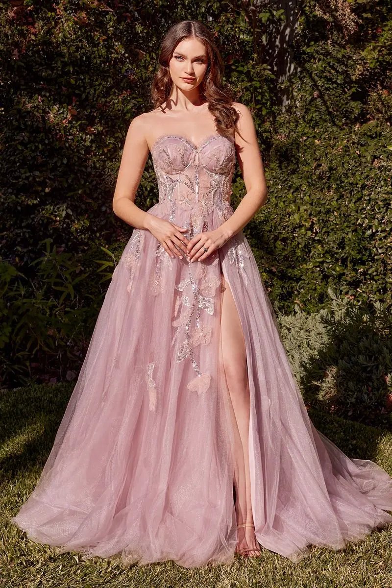 Strapless Blue Ball Gown by Tux-USA