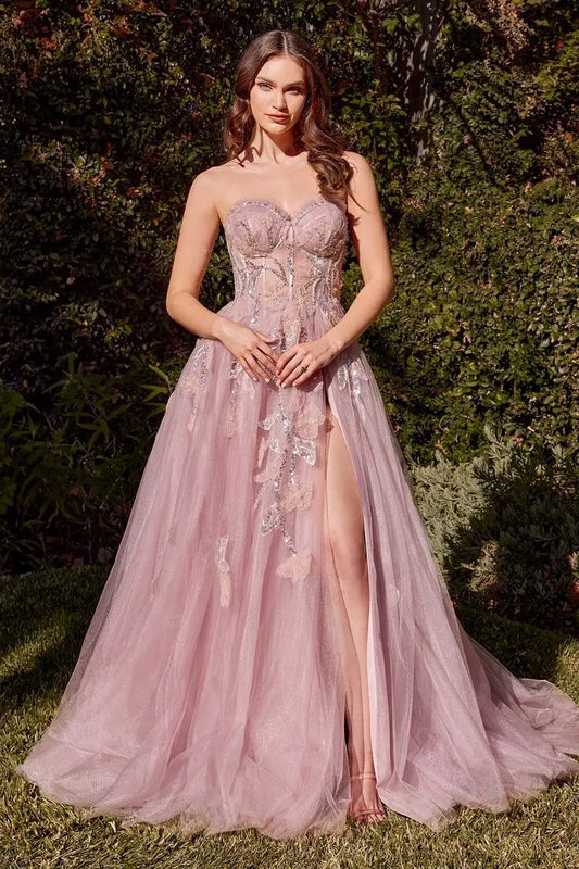 Strapless Blue Ball Gown by Tux-USA