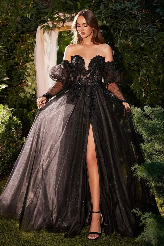 Strapless A-Line Layered Tulle Gown by Tux-USA