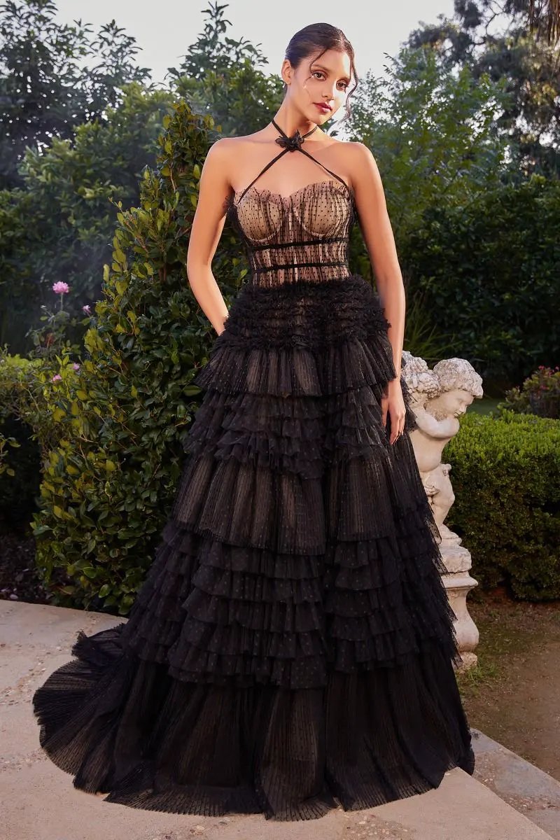 Ruffled Tulle Ball Gown by Tux-USA