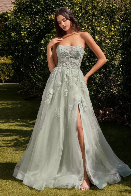 Strapless Sage Ball Gown by Tux-USA