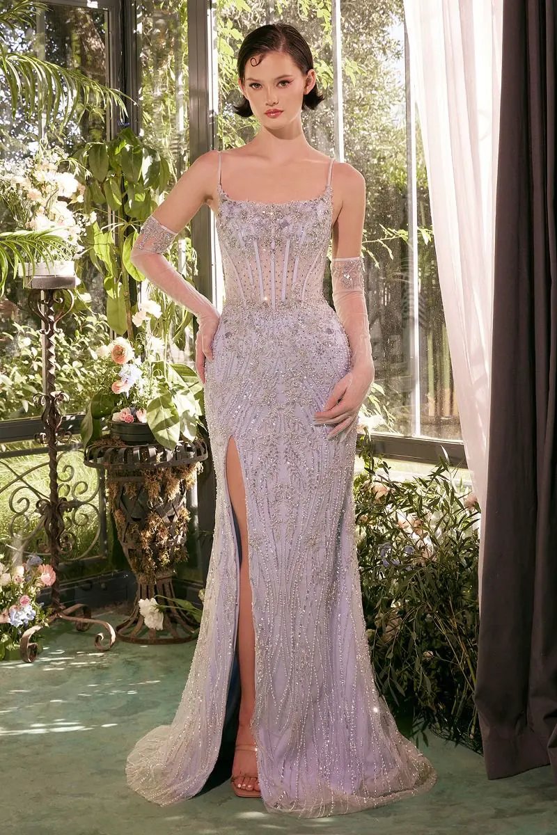 Beaded Light Blue Gown & Removable Tulle Overskirt by Tux-USA