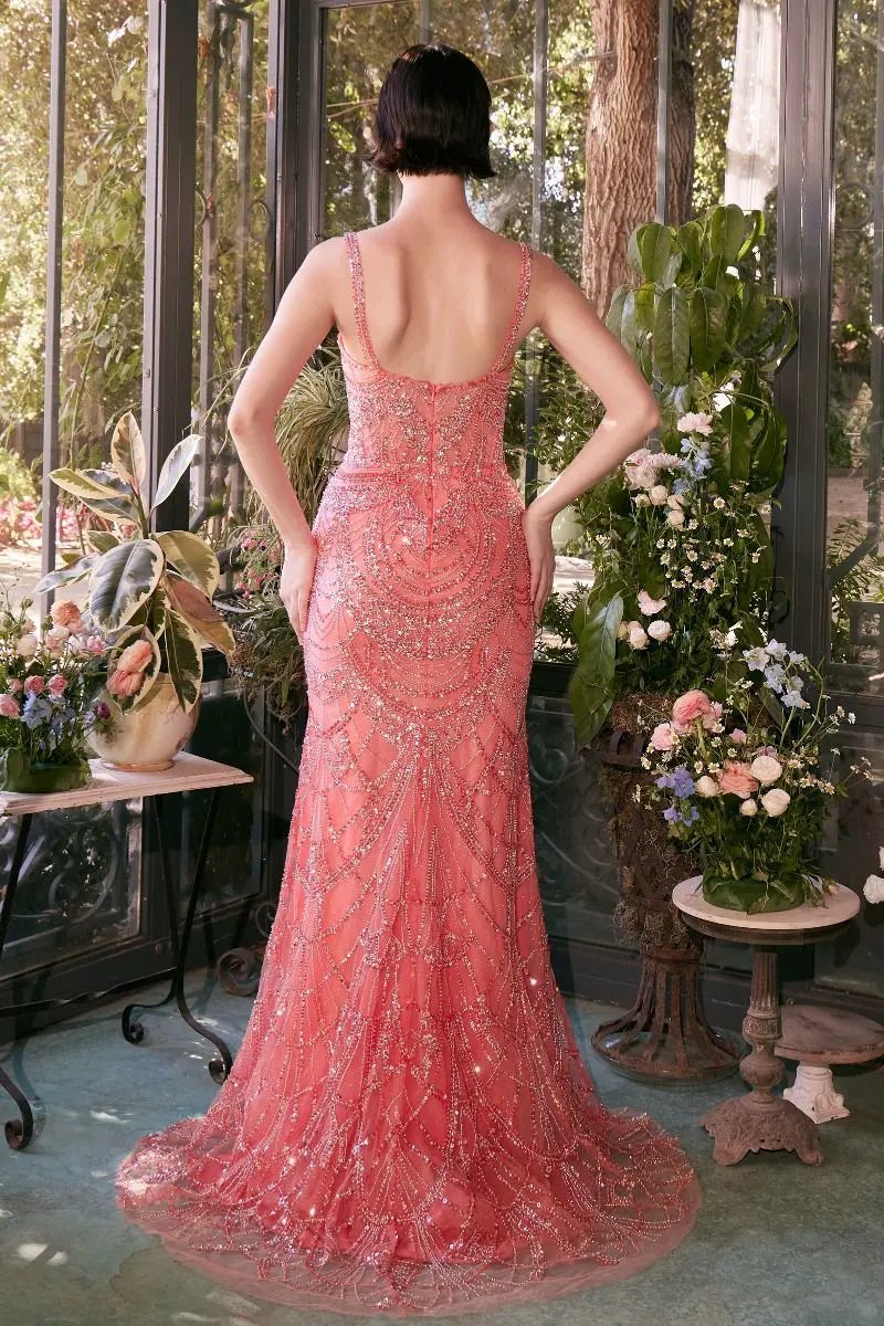 Fitted Beaded Evening Gown by Tux-USA