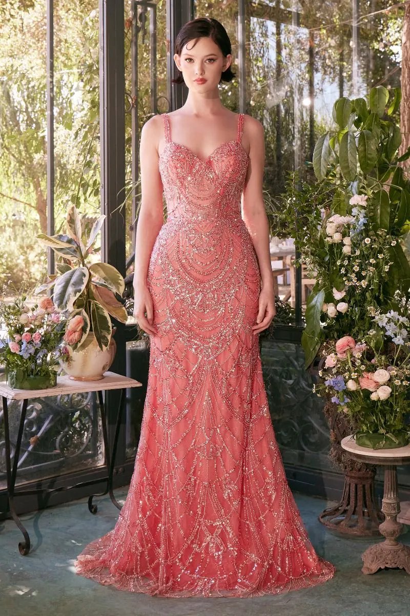 Fitted Beaded Evening Gown by Tux-USA