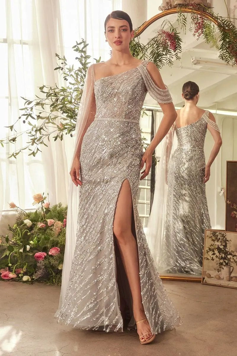 Glimmering Beaded Sheath Gown by Tux-USA