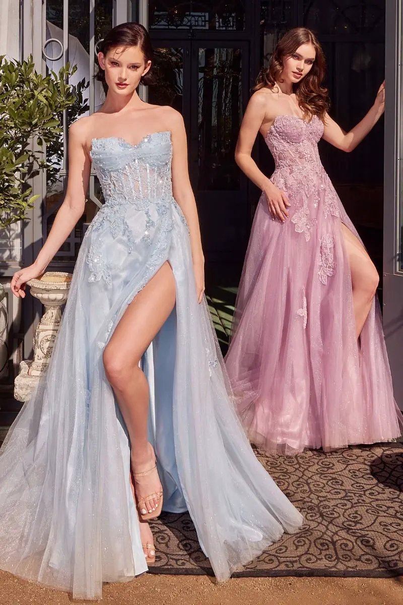 Strapless Layered Tulle Ball Gown by Tux-USA