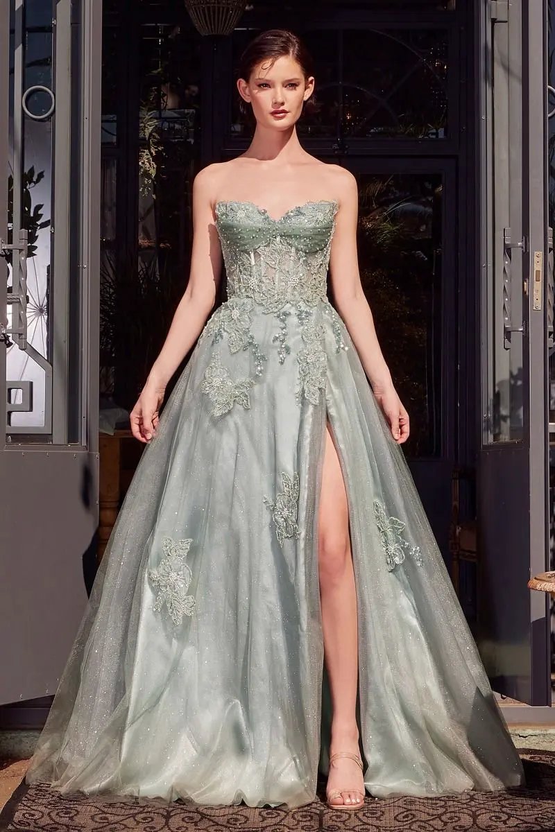 Strapless Layered Tulle Ball Gown by Tux-USA