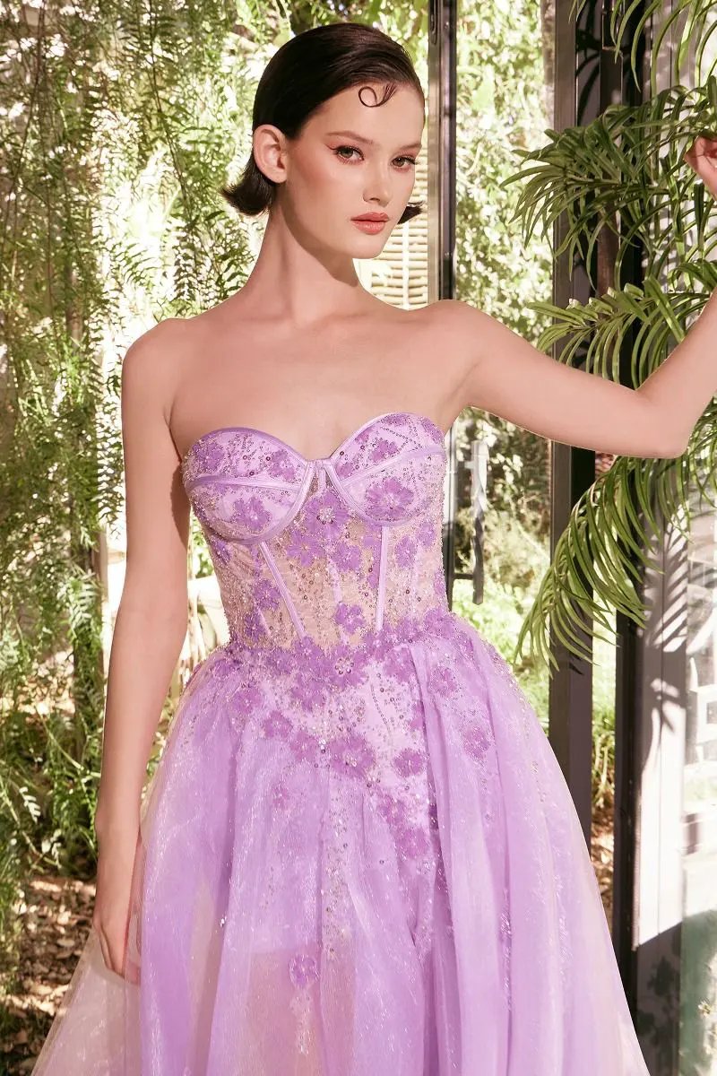 Tulle Daisy Asymmetric A-Line Gown by Tux-USA