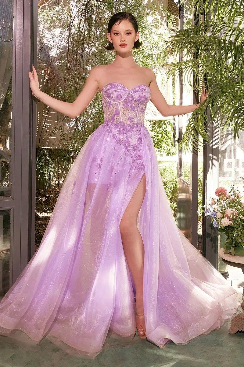 Tulle Daisy Asymmetric A-Line Gown by Tux-USA