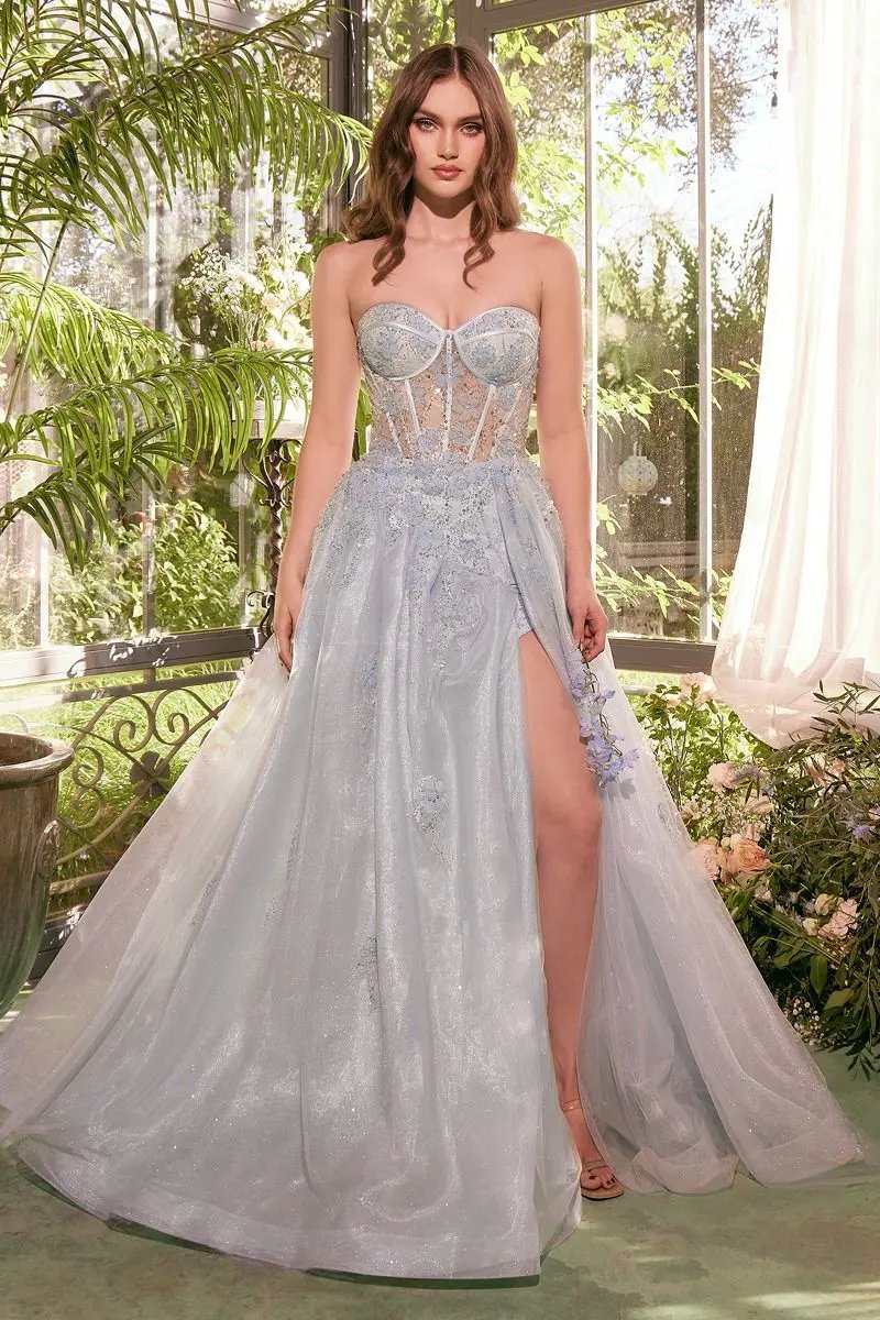 Tulle Daisy Asymmetric A-Line Gown by Tux-USA
